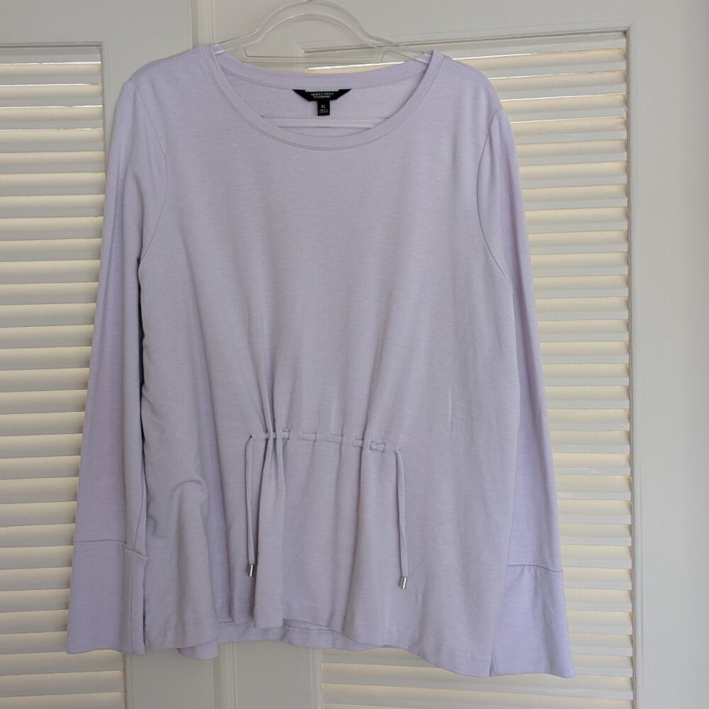 Simply Vera Vera Wang Pale Lilac Cinch Waist Long Sleeved Soft Knit Top Size XL